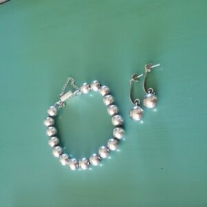 Timeless Silpada Sterling Silver Beaded Bracelet and Earring Set